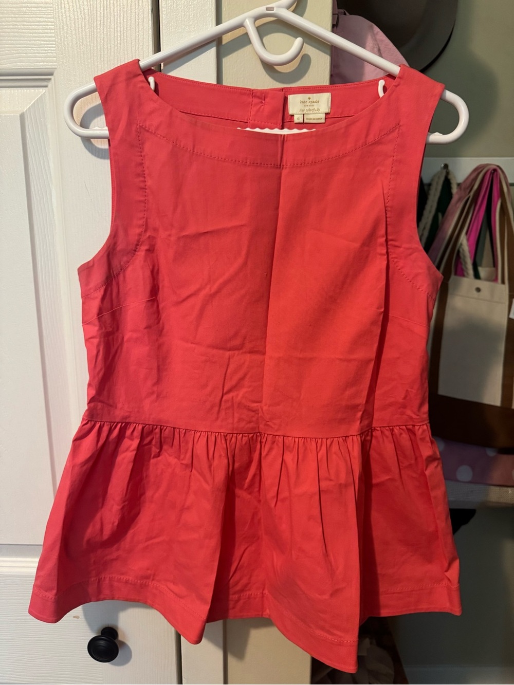 Kate Spade Women’s Peplum Top in Coral